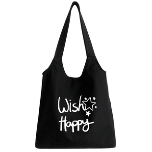 帆布包女上班通勤大容量黑色补习单肩包手提布袋学生2025新款松弛