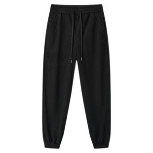 森马休闲裤男肌理感灯芯绒长裤冬季时尚拼接抽绳束脚裤子锥形百搭