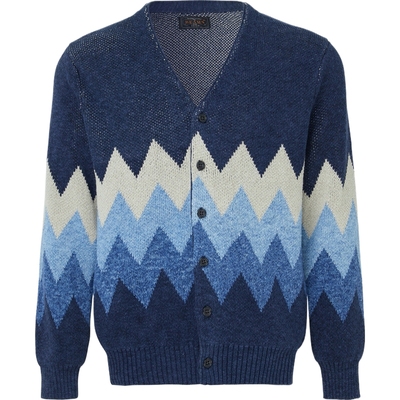 【折扣】Beams Plus 男针织亚麻混纺开襟衫