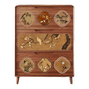 中古风入户实木鞋柜家用门口多层薄款玄关收纳柜一体靠墙翻斗超薄