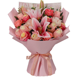 玫瑰交车仪式仿真花束颁奖年会手捧花毕业提车拍照道具舞台装饰大