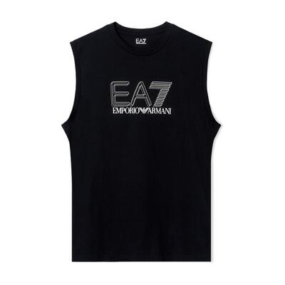 EA7/阿玛尼男士纯棉圆领无袖背心