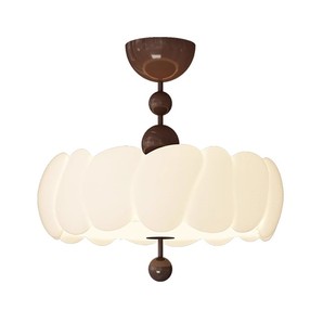 全光谱护中古灯具吸顶灯法式主卧灯复古胡桃木美式中古风卧室吊灯