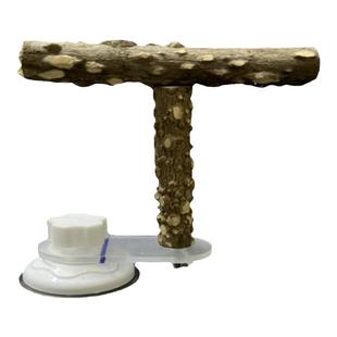 鹦鹉花椒木吸盘站架子站杠站棍磨爪玄凤虎皮专用鸟用墙面玻璃站台