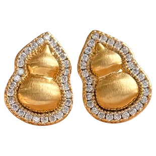 「金禄」金色葫芦气质耳饰百搭蚊香盘耳夹无耳洞耳环小巧精致耳钉