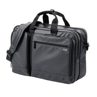 日本SANWA山业15.6笔记本电脑包背包商务单肩斜挎大容量防水USB双肩男手提包横款公文包上班通勤出差配密码锁