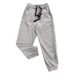 欧货2025冬季小个子休闲裤女加绒中厚宽松九分裤束脚高腰百搭卫裤