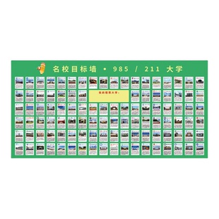 985名校目标墙贴全国本科211高校大学分布图高中学生激励文化墙qt