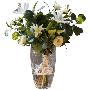 掬涵夹沙冰晶瓶手工艺玻璃瓶子花瓶花器花插装饰摆件艺术器皿