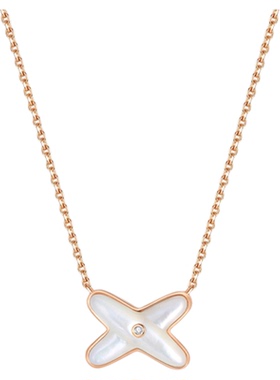 「贝母X交叉」999纯银项链原创