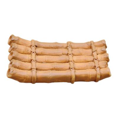 创意漂浮竹筏荷花叶渔船树脂模型微景观鱼缸水族造景桌面装饰摆件