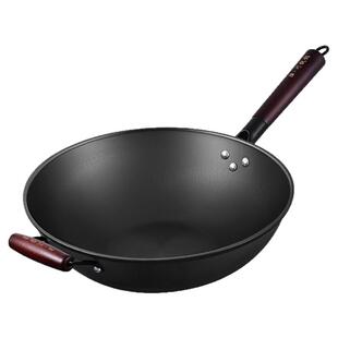 陆川铁锅生铁锅无涂层家用老式铸铁锅炒菜锅电磁炉专用铁锅已开锅