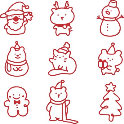 圣诞节日氛围图案商城场超市店铺造景布置橱窗户玻璃门面墙贴纸画