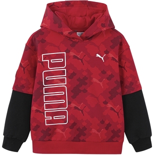 【新年款】PUMA彪马童装儿童男童春季长袖卫衣红色本命年连帽衫