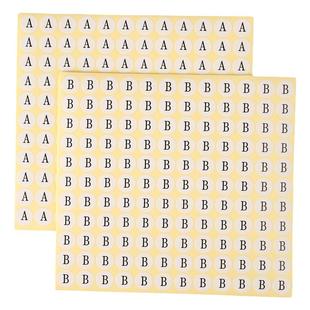 英文字母贴纸ABCD26个大写字母A-Z序列号圆形标签贴纸不干胶贴纸