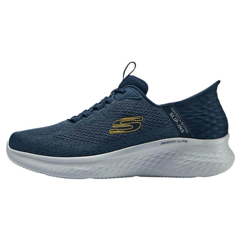 Skechers斯凯奇闪穿鞋春季男鞋跑步鞋厚底缓震休闲运动鞋一脚蹬