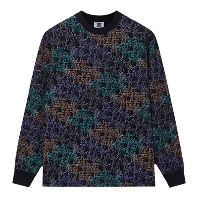 吾术 官印系列 | 男女同款原创印花满印圆领打底衫长袖宽松T恤