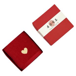 大红色纯棉喜庆方巾礼盒不掉色结婚回礼毛巾1条装 喜事满月伴手礼