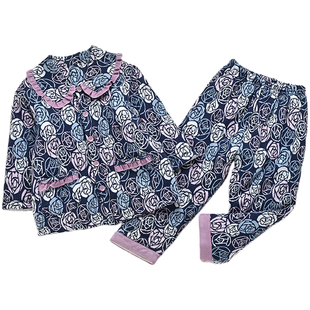 粒粒仔2024秋冬男女童夹棉加厚家居服套装儿童居家睡棉袄两件套