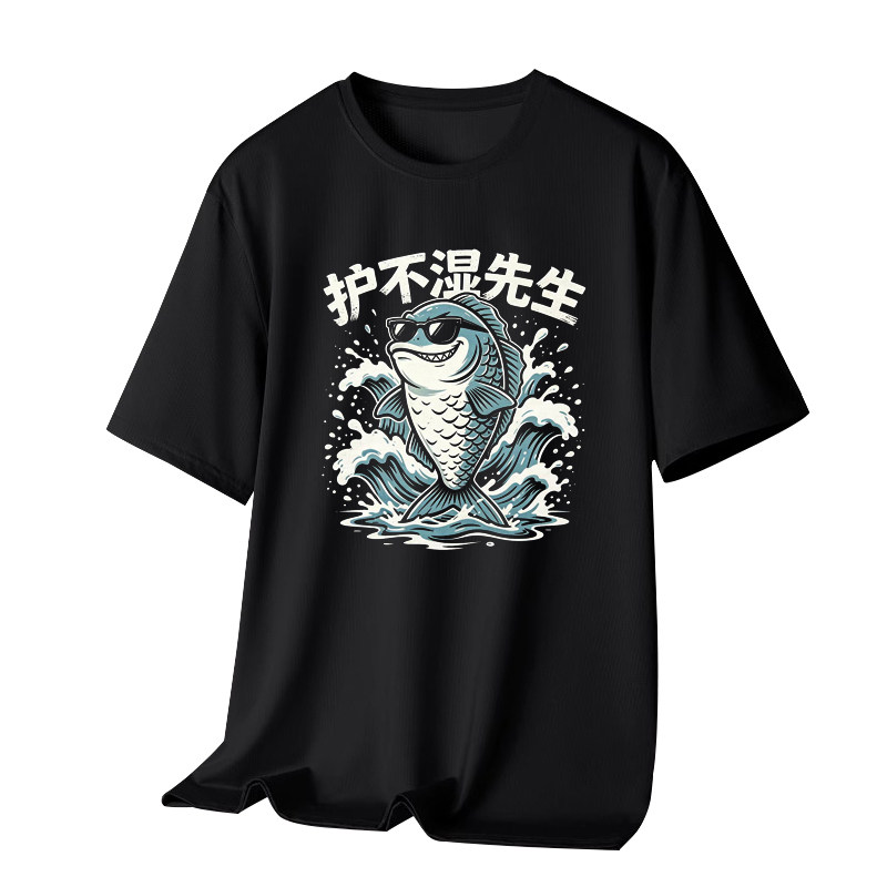 钓鱼T恤短袖速干休闲印花