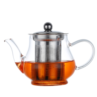 加厚耐热玻璃红茶壶红茶杯普洱壶不锈钢内胆过滤泡茶壶双耳冲茶器