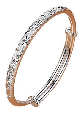 S9999纯银手镯女礼物推拉款