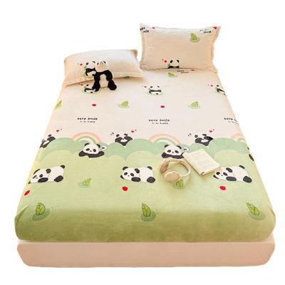 无印良品牛奶绒床笠三件套秋冬