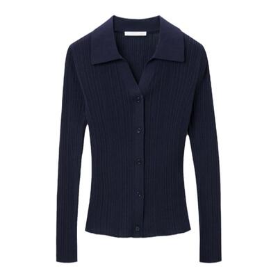 春夏V领针织针织开衫OVV