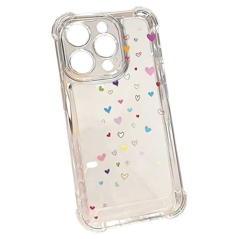 Fresh Little Heart Clear Shockproof Soft Phone Case 适用 iPhone 17 16 Pro Max 15 14 13 12 11