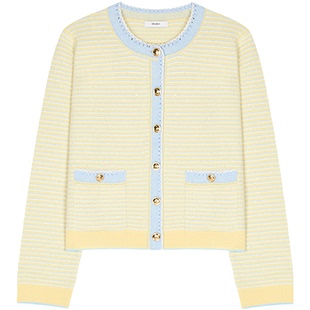 CRUSH Collection2026年早春新款可露丽多彩条纹撞色轻薄针织开衫