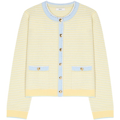 CRUSH条纹手勾边开衫