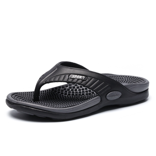 男士人字拖按摩底拼色沙滩拖鞋户外休闲夹脚轻便