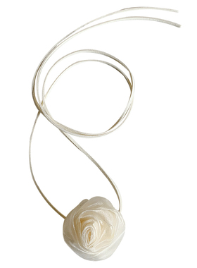 网纱玫瑰花颈链choker花朵颈带女