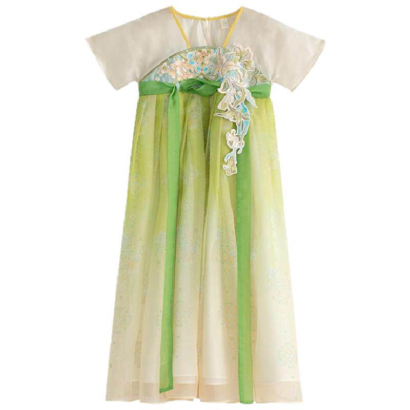 女童汉服夏季短袖高端古风连衣裙