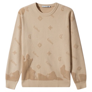 【高定轻奢提花】卡宾棉羊毛针织衫男装冬季新款长袖保暖毛衣