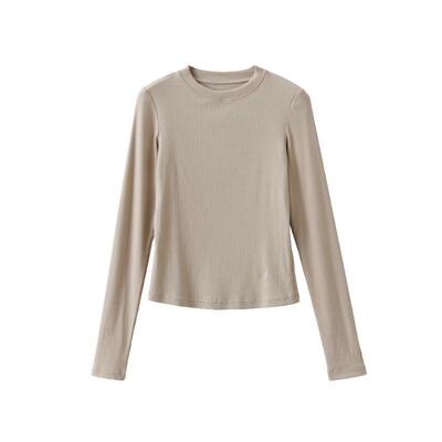 POPCHRIO经典简约高圆领长袖T恤