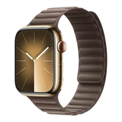 适用于苹果手表s10尼龙帆布磁吸表带applewatch9磁力链式iwatch8/7/6se布质高级ultra1/2创意休闲腕带45/49mm