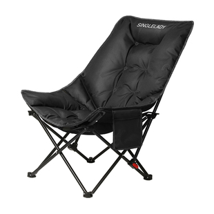 户外折叠躺椅高背月亮椅露营便携新款懒人靠背椅旅行两用椅子考研