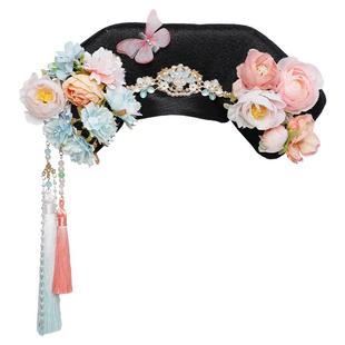 儿童格格旗头假发清朝满族发型可爱女童古装宫廷造型假发头饰发髻