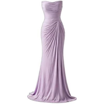 影楼拍照主题服装2025年新款婚纱摄影旅拍写真礼服紫色抹胸长晨袍