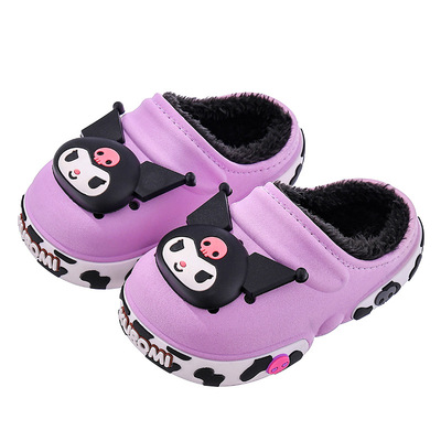 冬季儿童加绒保暖棉拖鞋