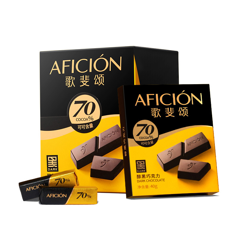 歌斐颂70%黑巧克力偏甜内含8盒