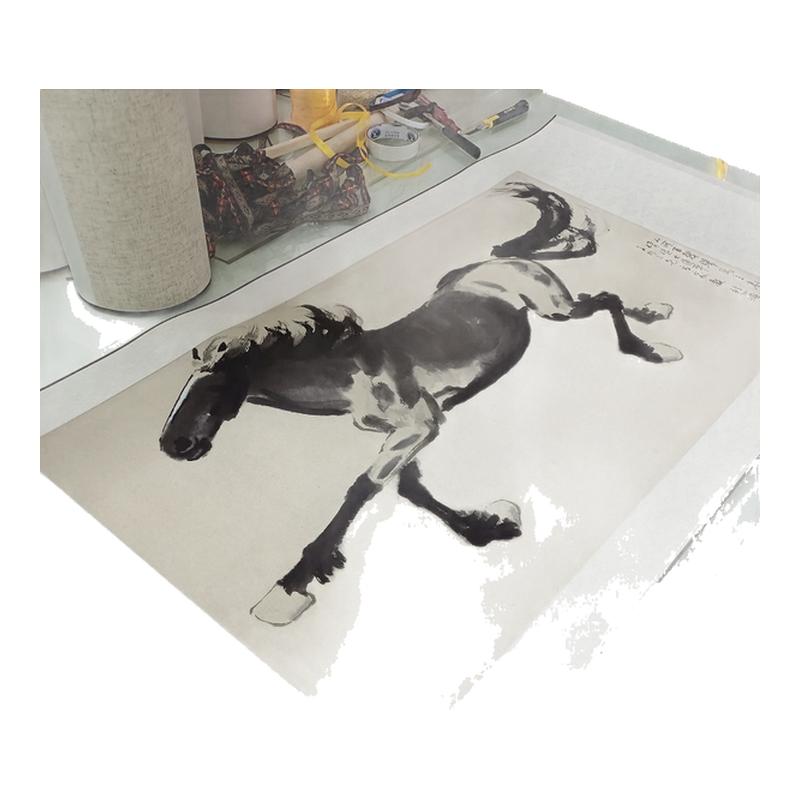 徐悲鸿百战归马图书画横幅水墨骏马国画真迹微喷复制临摹装饰画