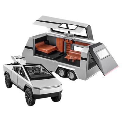 特斯拉合金皮卡房车收藏车模玩具