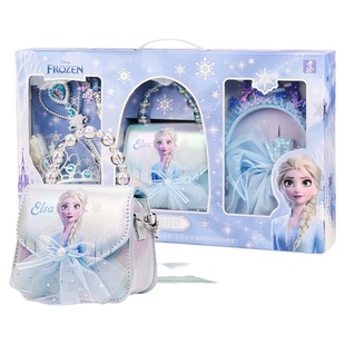冰雪奇缘艾莎公主玩具3岁女孩包包首饰礼盒4发饰6迪士尼生日礼物5