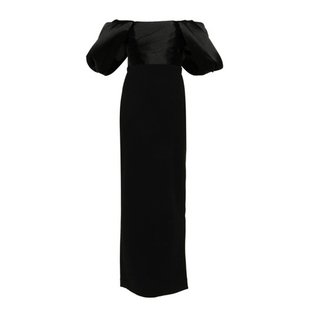 一字肩晚礼服高级质感长裙2024新款舞台演出服独唱女生年会连衣裙