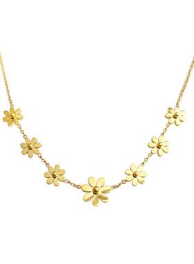 不锈钢钛钢太阳花项链轻奢毛衣链