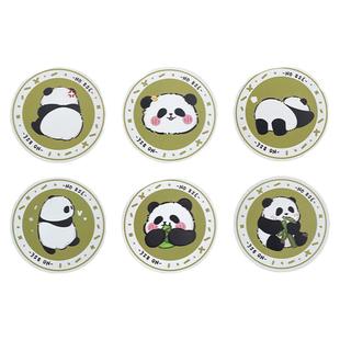 创意可爱熊猫杯垫吸水陶瓷咖啡杯隔热垫防滑办公室商务文创礼物
