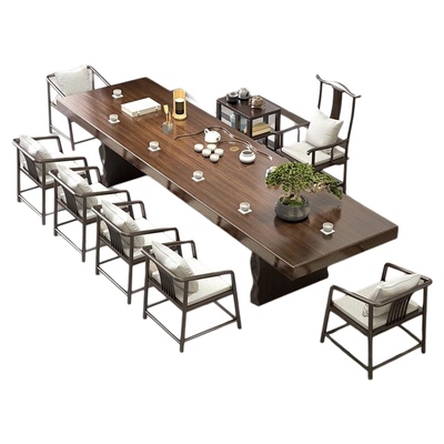 实木茶桌椅组合新中式大板茶台