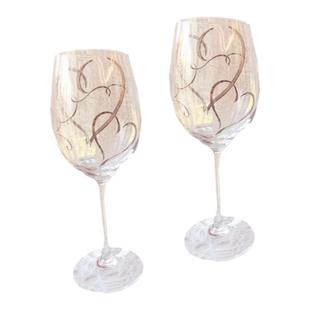 现货日本进口东洋佐佐木心型图案红酒对杯新婚结婚生日乔迁礼物